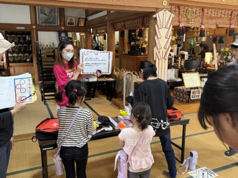 浄泉寺様の地域イベントにて、IKUSAの「あそび防災プロジェクト」をご利用いただきました